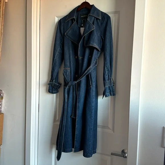 NWT Urbann Revivo Denim Trench Size L - Picture 1 of 4